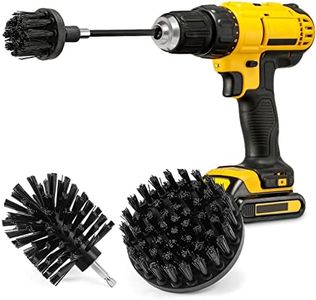 Black Drill Brush Attachment Cleaning Brush Set - Power Scrubber Cleaning Kit - All Purpose Drill Brush with Extend Attachment for Bathroom Surfaces, Grout, Smokers, Grills, Floor, Tile and Hard Water