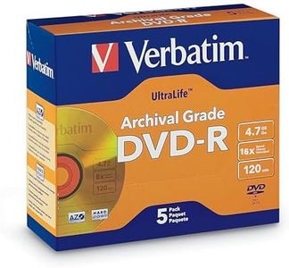 Verbatim DVD-R 4.7GB 8X UltraLife Gold Archival Grade - Branded Surface & Hard Coat - 5pk Jewel Case - 96320