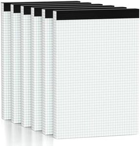 6 Pack Graph Paper Pad Quad Ruled, 4x4 Quad 8.5 x 11.75 Inch Grid Pad with Cardboard, White Perforations Paper with Blue Lines Graph Paper Notebook for Home, Office, School (50 Sheets per Pads)