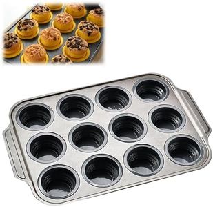Gantodly Silicone Muffin Pan, 2026 New Muffin Pans Nonstick 6/12 for Baking with Metal Frame, Muffin Tins Easy to Pop Non Stick Cupcake Pan Bakeware for Oven, Egg Silicone Mold (Grey, 12 Cup)