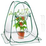 Lyellfe Pop Up Greenhouse Cover, PVC Mini Greenhouse with Nails, 28" x 28" x 34" Clear Portable Backyard Gardening Flower Sunshine Tent Room for Indoor Outdoor Plant, Cold Frost Protector