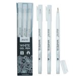 BRUSTRO White Gel Pen | Tip size -1 mm|Pack of 3 | Ideal for Students and Adults, Drawing, Mandala Arts, Students, Office Use, Writing, Pen Set