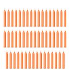 AuraDecor Pack of 50 Stick Candles || Especially Meant for Healing, Chakras, Ritual Candles, Decoration, Lighting, Home Decor || Burning Time 3 to 4 Hours Each (Orange), Paraffin Wax