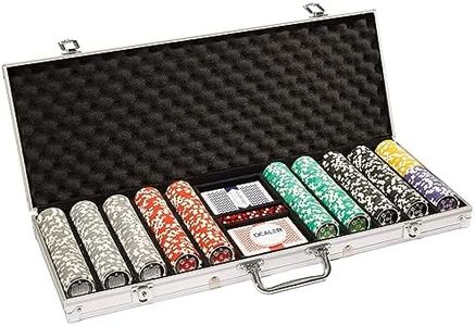 Brybelly 14 Gram 500 Count Poker Set - Ace Casino - 14G Clay Composite Chips with Aluminum Case, Playing Cards, Dealer Button for Poker, Texas Hold'em, Blackjack, Casino Games at Home