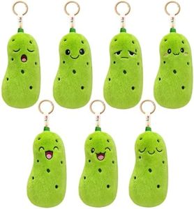 KPBLIS Weekie Wonders Emotional Mood Support Pickle Plush, Cute Pickle Stuffed Animals Bag Charm, Funny Gifts for Adults Women Men Friends Coworkers (Full Week Set, Pickles)