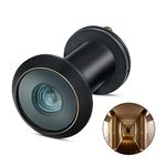 TOGU TG2814YG-BC Brass UL Listed 220-degree Door Viewer with Heavy Duty Privacy Cover for 1-3/8" to 2-1/6" Doors, Classicism Black Finish