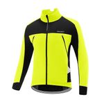 BALEAF Men's Winter Jacket Windproof Softshell Thermal Warm Pockets Cycling Running Mountain Biking Cold Weather Gear, 01-fluorescent Green, X-Large