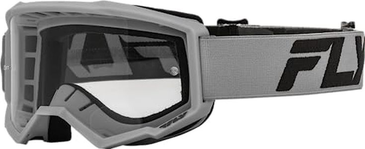 Fly Racing Focus Goggle Silver/Charcoal-Adult | ATV Clear Vision & Durable