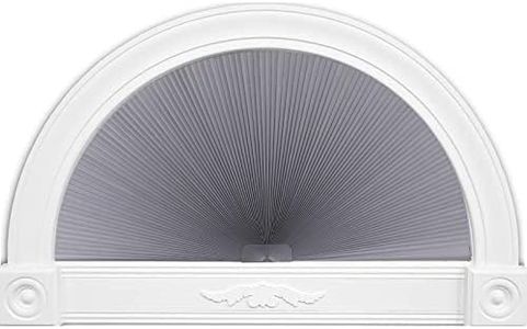 LUCKUP Arch Window Shades Half Circle Round Blackout Pleated Blinds (Radius: 36") Dual Color Semicircular Cellular Curtains, Easy Cut and Install, Grey-White