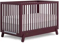 Dream On Me Hygge 5-in-1 Convertible Crib in Auburn, Converts from Baby Crib to Toddler Bed, Daybed/Kids Sofa and Full-Size Bed
