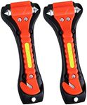 2 Pack Car Window Breaker Seatbelt Cutter Emergency Escape Tool, 2-in-1 Seat Belt Cutter Glass Breaker Car Safety Hammer with Light Reflective Tape.