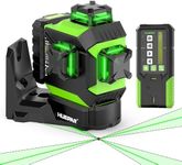 Huepar 2026 Upgraded 3D Laser Level Self Leveling with Receiver, Auto Alignment Base＆Remote Control, ±1/13" Precision 12 Lines, 165ft/50 m 3x360° Outdoor Lazer Leveler Tool with Pulse Mode, 703CG-TR