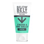 Below The Belt Grooming Fresh & Dry Ball, Intimate Deodorant and Anti Chafing Cream For Men, Protects against Sweat, Odour and Chafing, Fresh Scent 75ml