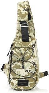 ZIMEGO Tactical Fanny Pack and Crossbody Bag - Utility Sling Bag for Travel and Outdoor, Camo