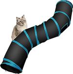 Collapsible Cat Tunnel, 120cm Cat Tube Kitty Tunnel, Cat Pet Tunnel Toys Cat Toys Interactive Pet Indoor Supplies with Ball Black