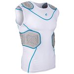 CHAMPRO Adult Bull Rush Compression Shirt, Size: L, White, Grey Inset