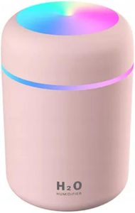 Jeval Mini Silent Humidifier with Atmosphere Light, 2 Spray Modes (Pink)