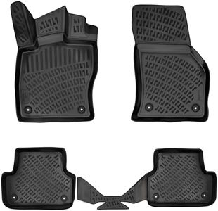 RizLiner Audi A3 / S3 Sedan 2015-2020 & A3 Sportback E-Tron 2016-2019 & RS3 2017-2020 Floor Mats 3D Custom Fit Compatible with Audi Custom Fit Rubber Car Mat Laser Measured Floor Liner (Front & Rear)