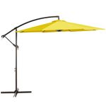 Bumblr Offset Umbrella 10ft Cantilever Hanging Patio Umbrella Large Outdoor Market Umbrellas with Crank & Cross Base UV Protected 8 Sturdy Ribs Sun Umbrella for Garden Lawn Deck Backyard Pool, Yellow