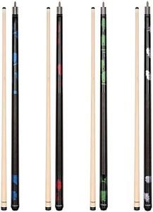 GARSEN 4 Pieces Pool Stick Cue Stick 58 inch 18 oz 19 oz 20 oz 21 oz Billiard House Bar Pool Cue