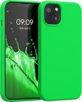 NAFS Silicon Case Compatible iphone 13 | Camera Protect Microfiber Lining Cover | iPhone 13 case Cover (Neon Green)