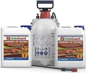 Soluguard Woodworm and Rot Treatment (2x5L Clear & Sprayer) Ready for Use & Pump Action Pressure Sprayer. Solvent-free Preservative Woodworm Killer. HSE approved