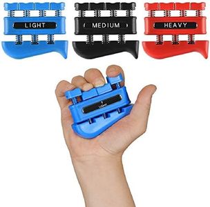 3 Pack Finger Strengthener - Exerciser for Forearm and Hand Grip Workout Equipment Musician, Rock Climbing Therapy Gripper Set Kit