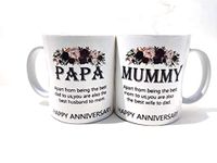 DAYS Anniversary Gift for Mom and Dad Coffee Mugs Set 2 Papa and Mummy Quotes Printed Mug CupMummy Papa Motivational Quotes Gift for Couple Baby Shower Occasion