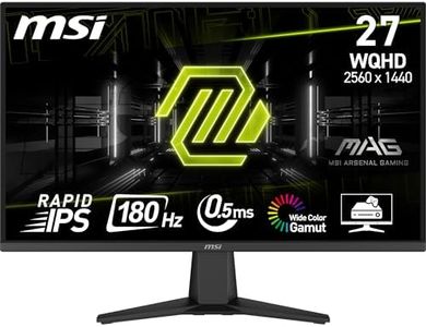 MSI MAG 275QF 27 Inch WQHD Gaming Monitor - 2560 x 1440 Rapid IPS Panel, 180 Hz / 0.5ms (GtG, Min.),101% sRGB Colour Gamut, Frameless Design, HDR Ready - DisplayPort 1.4, HDMI™ 2.0b(WQHD@144Hz)