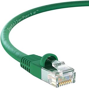 InstallerParts Ethernet Cable CAT5E Cable UTP Booted 50 FT - Green - Professional Series - 1Gigabit/Sec Network/Internet Cable, 350MHZ