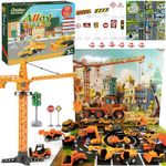 Advent Calendar 2023 for Boys - Alloy Construction Vehicles Toy Set - Kids Engineering Playset Plus 2 Mats - Christmas Countdown Calendar Gift for 3-8 Year Old Children Teens Girls
