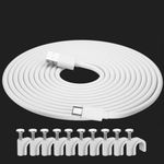 pluX 10m/33FT Micro USB Cable for WyzeCam, USB A to Micro USB Power Cable for Ring Indoor Camera (2nd Gen) Extension Cord for XIAOMI Mi 360° Camera/YI/Cloud/Nest/Furbo Dog Cam,10 Pcs Cable Clip