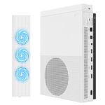 MoKo Xbox One S Cooling Fan, Built-in 3 High Speed Fans, 2-Port USB Charing & Data Syncing, L/H Fan Speed Switch for Xbox One S Gaming Console, White