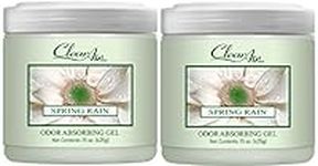 Clear Air Odor Absorber Gel - Odor Eliminator & Air Freshener - Made with Essential Oils - Spring Rain Scent - 15 Ounce - 2 Pack