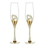 Wedding Champagne Glass Set Gold To