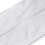 10PCS Shower Panels 250mm Wide x 2600mm Large Bathroom Wet Wall Cladding PVC 5mm Thick (White Marble Chrome Strips)