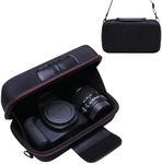 Camera Case for Canon EOS Rebel T7 / R100 / R50 / R6 Mark II, Sony, Nikon DSLR SLR Camera, 18-55mm Lens, SD Card, Battery and Cable with Shoulder Strap(Inside: 8.8"x4.6"x1.7"), Black