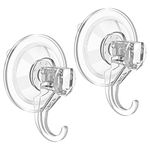 Wreath Hanger, VIS'V Large Clear Removable Heavy Duty Suction Cup Wreath Hooks 22 LB Strong Window Glass Door Suction Cup Wreath Holder for Halloween Christmas Wreath Decorations - 2 Packs