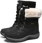 Mens Snow Duck Boots Waterproof Insulated Warm Fur Lined Winter Boots Non Slip Rubber Hiking Boots Casual Outdoor