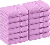 Utopia Towels 12 Pack Premium Wash Cloths Set (12 x 12 Inches) 100% Cotton Ring Spun, Highly Absorbent and Soft Feel Washcloths for Bathroom, Spa, Gym, and Face Towel (Lavender)