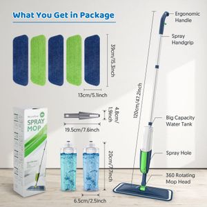 MEXERRIS Microfiber Spray Mop – Green Floor Cleaning