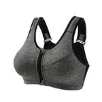 OVARA Womens Front Zip Sports Bra High Impact Wireless Push Up Bra Plus Size Seamless Supportive Full Coverage Gym Running Bras Ladies Stretch Activewear Bralettes