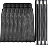 Shappy 24 Pieces Washing Machine Lint Traps and Cable Ties Set 6 Nylon Mesh Lint Trap for Washing Machine Discharge Hoses Washer Hose Lint Traps and 18 Cable Ties Fits Most Washing Machines (Black)