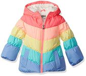 OshKosh B'Gosh Girls' Little Perfect Colorblocked Heavyweight Jacket Coat, Rainbow, 5/6