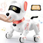 Britik Toys for 3-8 Year Old Boys Girls: Remote Control Robot Dog Toy Gifts for Kids Aged 3 4 5 6 7 8 9 10 Year Old Boys Girls Presents Interactive Smart Dancing Talking Robotic Pet Toy-Pink