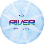 Latitude 64 Retro Burst River Distance Driver Disc Golf, Beginner Outdoor Maximum Range Frisbee, 170g+, Stamp Color and Burst Pattern Will Vary, Blue