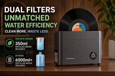 HumminGuru Ultrasonic Vinyl Record Cleaner – Deep Cleaning Machine