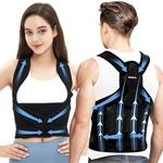 WellSync Back Support Brace Posture Corrector for Women Men, Adjustable Back Straightener Support, Upper Lower Back Lumbar Support for Scoliosis and Hunchback, Spine Back Pain, Posture Trainer(M)