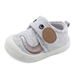 MASOCIO Baby Shoes Boys Infant Toddler Boy First Walking Shoes Trainers 12-18 Months Size 3.5 UK Child Grey