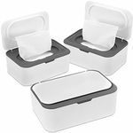 3 Pack Baby Wipes Dispenser Wipes Holder with Lids, Refillable Wipes Container with Sealing Design, Bathroom Tissues Wipes Case Box